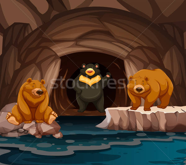 600x531 Bears Living In The Cave Vector Illustration Daniel Cole