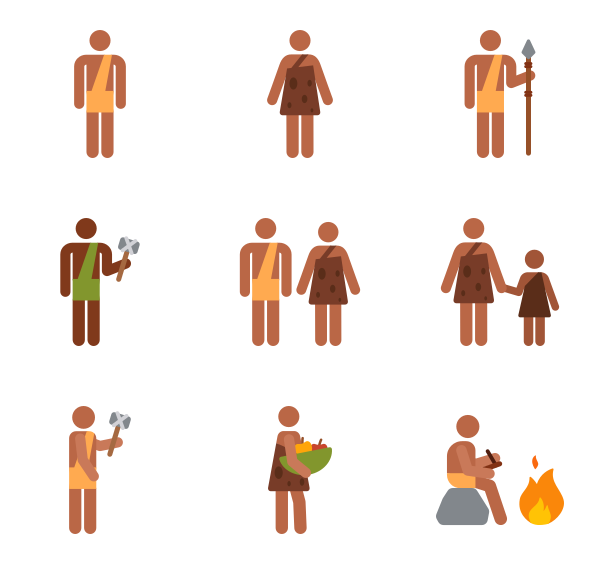 600x564 Caveman Icons