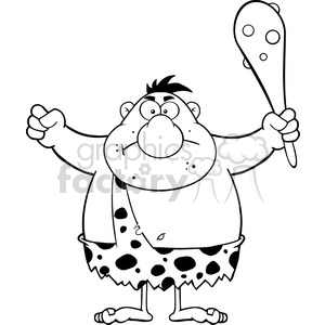 300x300 Royalty Free Rf Clipart Illustration Black And White Angry