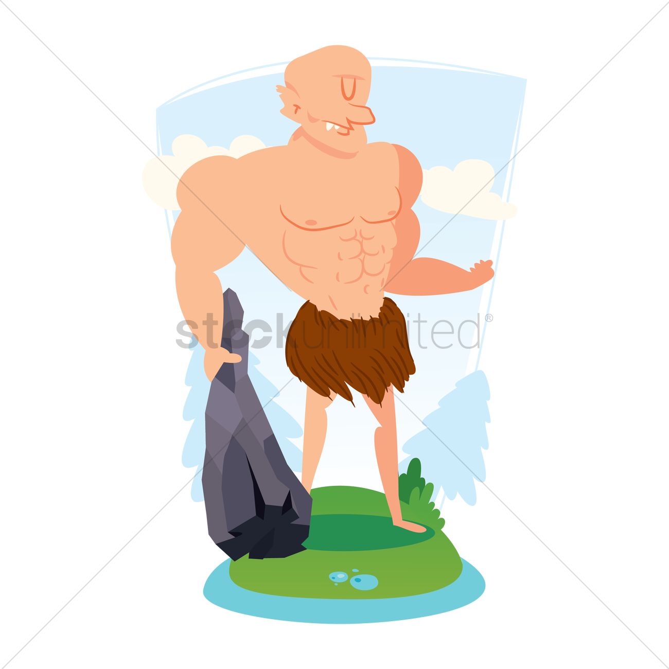 Caveman Vector Image 1300x1300 Caveman Vector Image