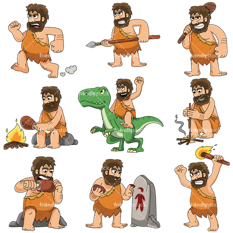 Prehistoric Caveman Vector Cartoon Clipart 800x800 Prehistoric Caveman Vector Cartoon Clipart