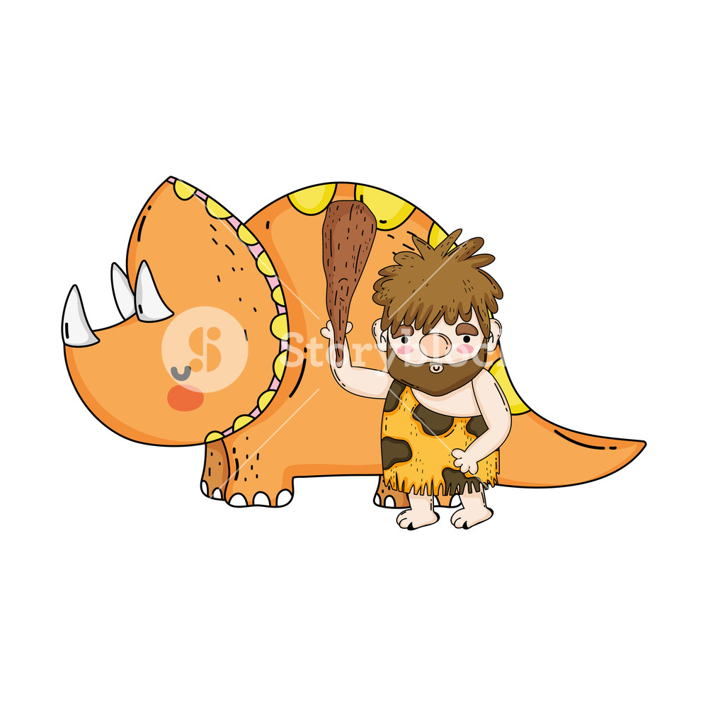 Cute Triceratops With Caveman Vector Illustration Design Royalty 1000x1000 Cute Triceratops With Caveman Vector Illustration Design Royalty