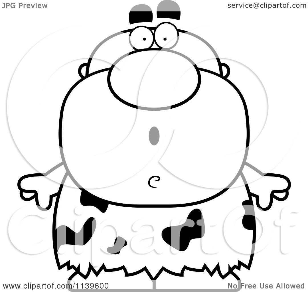 Cartoon Clipart Of A Black And White Shocked Caveman 1080x1024 Cartoon Clipart Of A Black And White Shocked Caveman