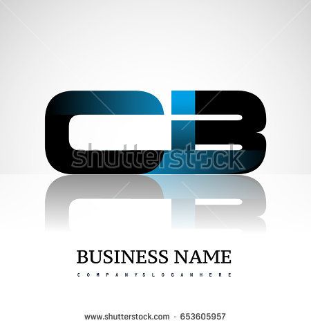 450x470 Initial Letter Cb Uppercase Modern And Simple Logo Linked Blue