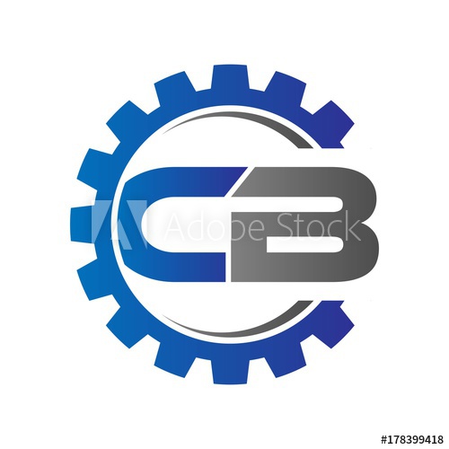 500x500 Cb Initial Logo Vector With Gear Blue Gray