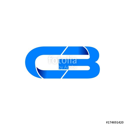 500x500 Cb Logo Initial Logo Vector Modern Blue Fold Style Stock Image