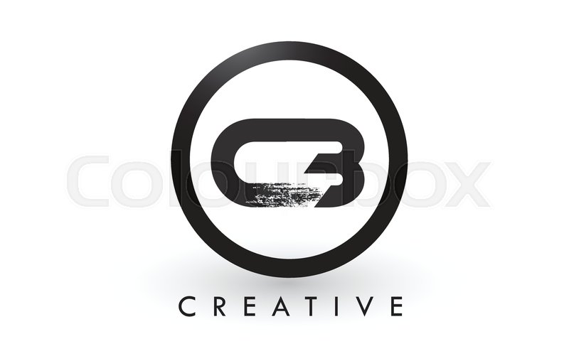 800x508 Cb Brush Letter Logo Design With Black Stock Vector Colourbox