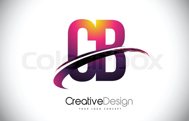 800x515 Cb C B Purple Letter Logo With Swoosh Stock Vector Colourbox