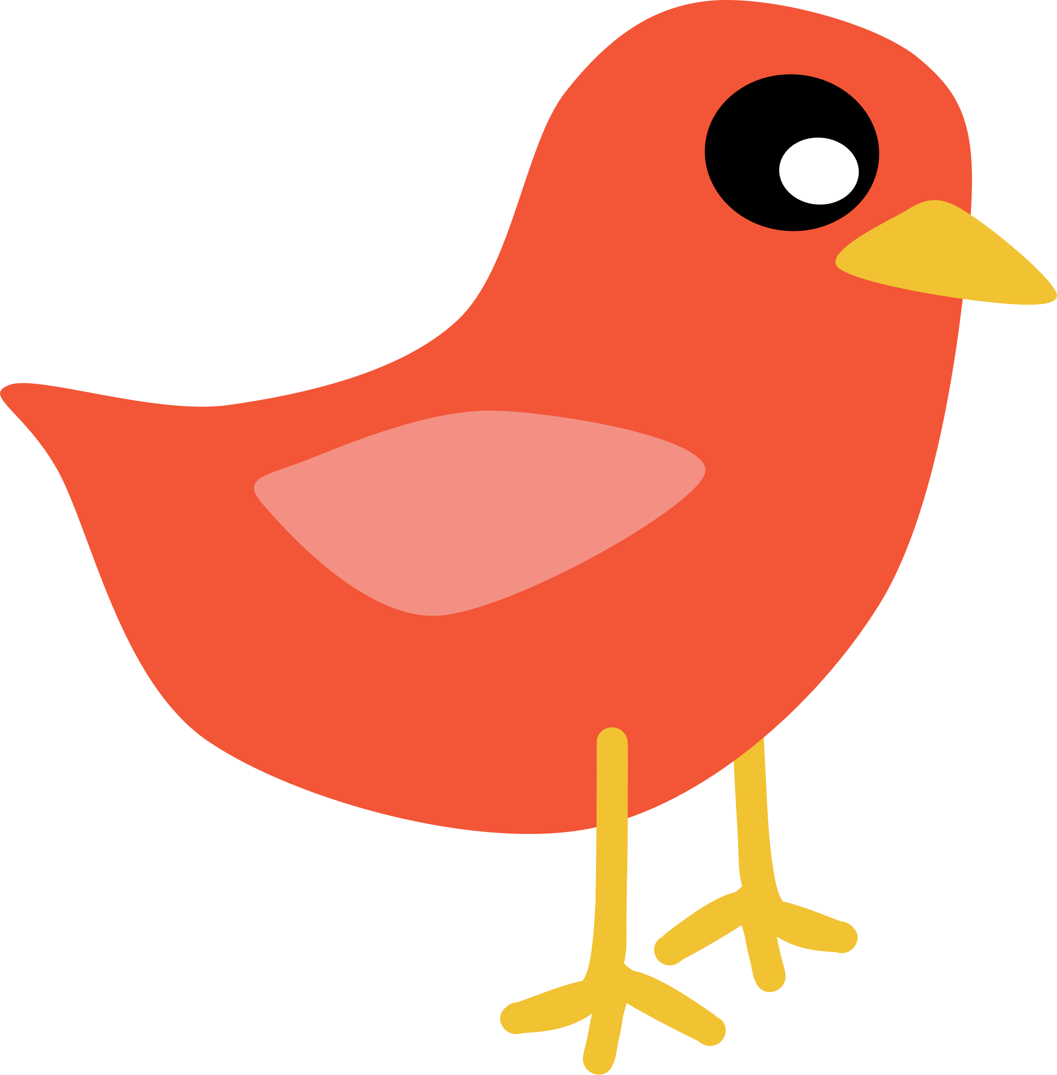 2167x2204 Red Bird Vector Image Free Stock Photo