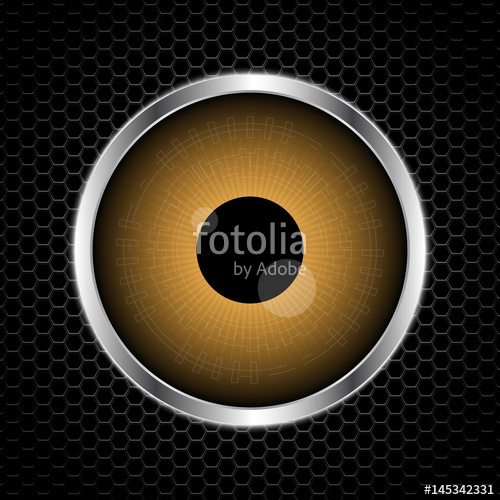 500x500 Eye With Abstract Metal Texture Vector Illustration Background