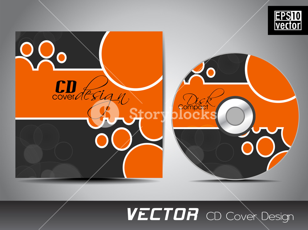 1000x749 Vector Cd Cover Design With Colorful Abstract Design In Grey