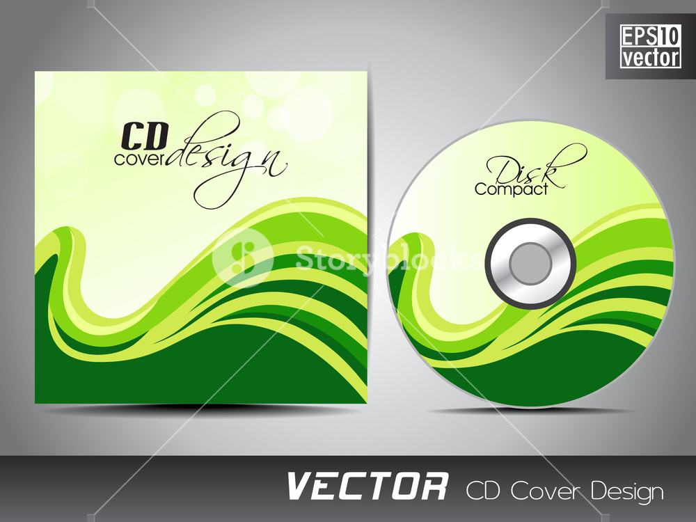1000x750 Vector Cd Cover Design With Floral And Grunge Effect On Green