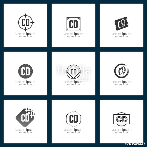 500x500 Set Of Letter Logo Initial Cd Logo Template Vector Design Stock