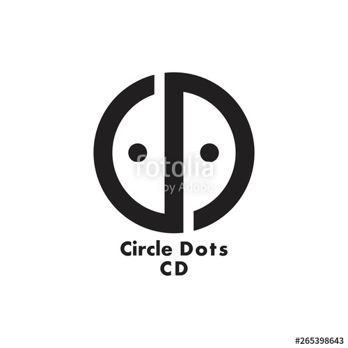 500x500 Letter Cd Geometric Circle Line Dots Logo Vector Stock Image