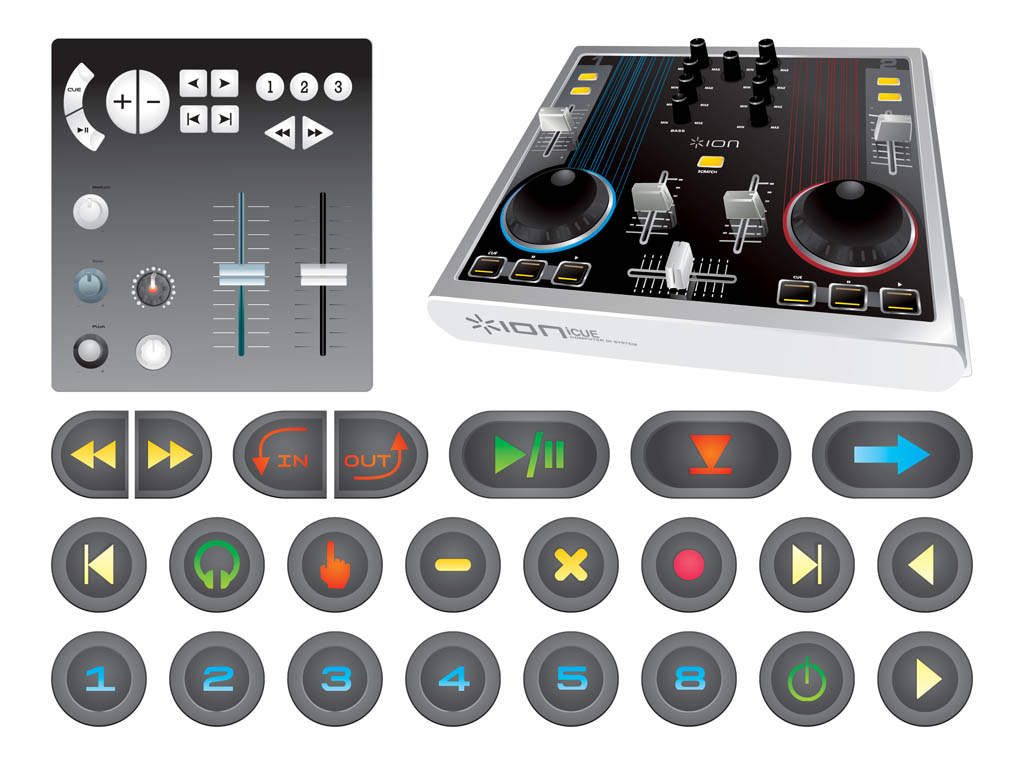 1024x765 Mixing Console And Buttons Vector Art Graphics