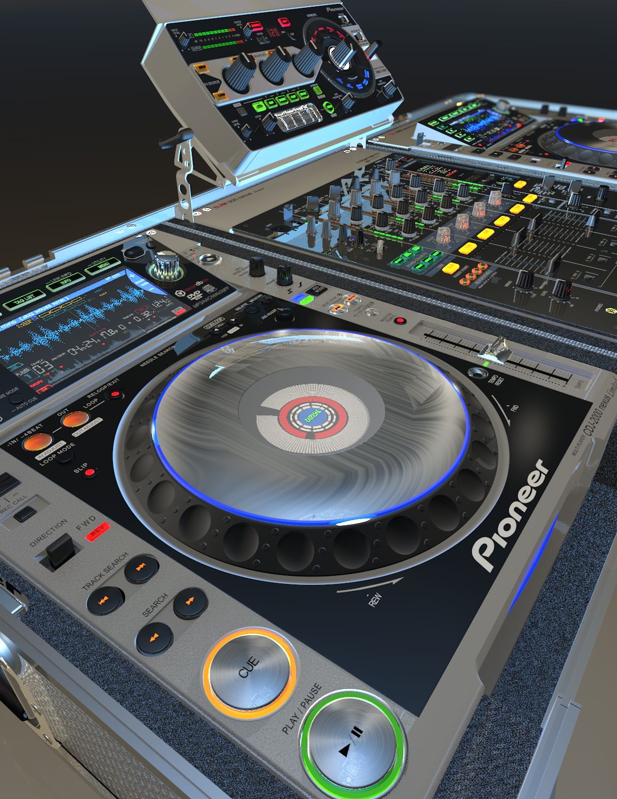 1250x1618 Pro Dj Equipment Workstation Flightcase Digital Cdj Rmx Pioneer