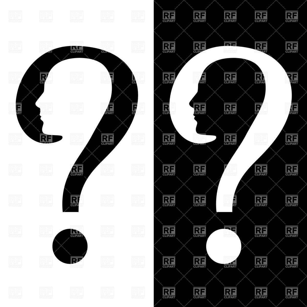 1200x1200 Symbol Of Question With Man's Face Vector Image Of Signs, Symbols