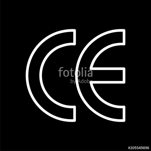 500x500 Ce Mark Icon On Dark Background Stock Image And Royalty Free
