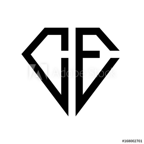 Initial Letters Logo Ce Black Monogram Diamond Pentagon Shape 500x500 Initial Letters Logo Ce Black Monogram Diamond Pentagon Shape