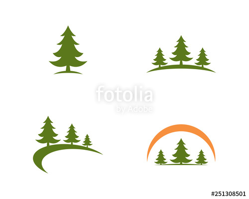 500x400 Cedar Tree Logo Template Vector Icon Illustration Design Stock