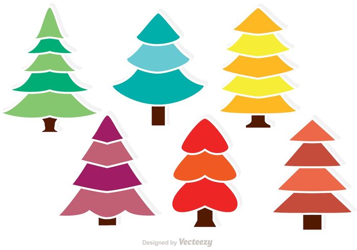 700x490 Colorful Cedar Trees Vectors Free Vectors Ui Download