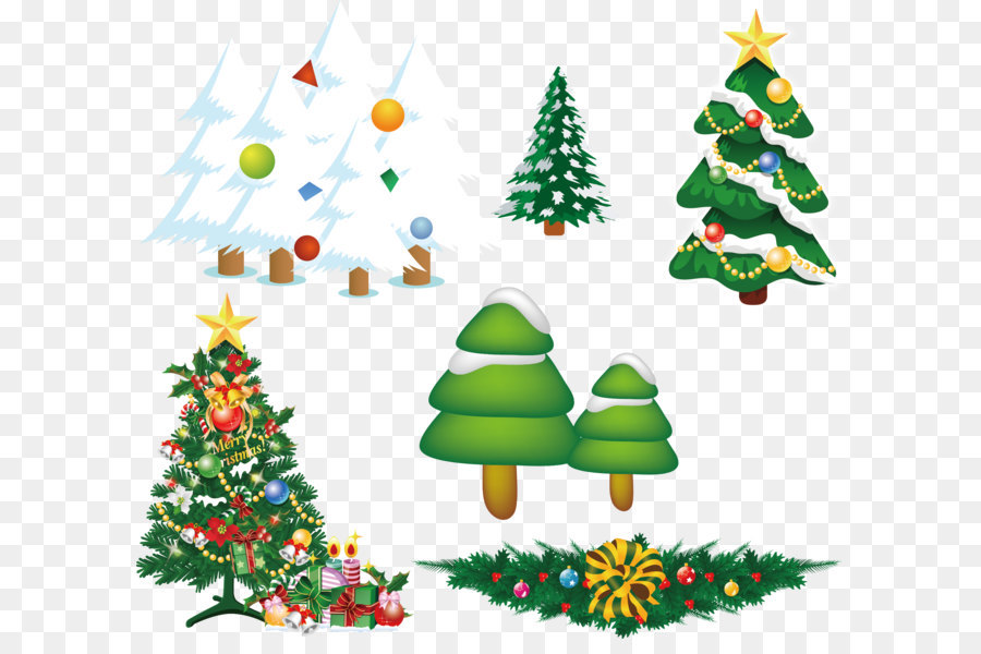 900x600 Download Christmas Cedar Tree Vector Cartoon