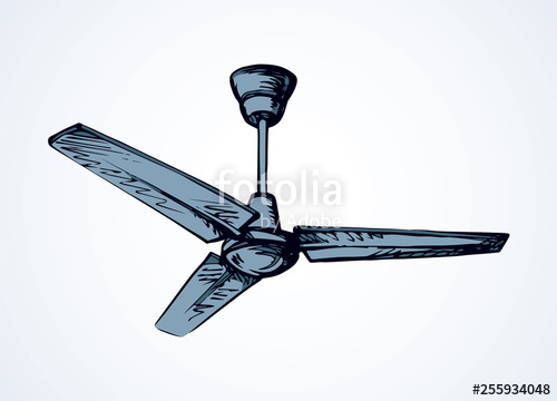 500x360 Ceiling Fan Vector Drawing Stock Image And Royalty Free Vector