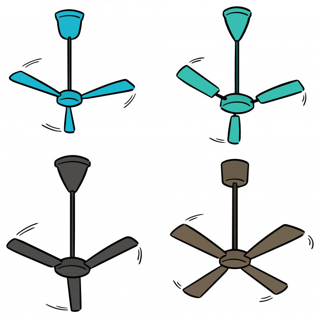 626x626 Set Of Ceiling Fan Vector Premium Download