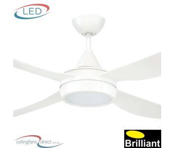 355x300 White Vector Ezy Fit Blade Ceiling Fan With Led Light