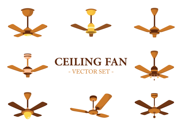 700x490 Ceiling Fan Icons Vector