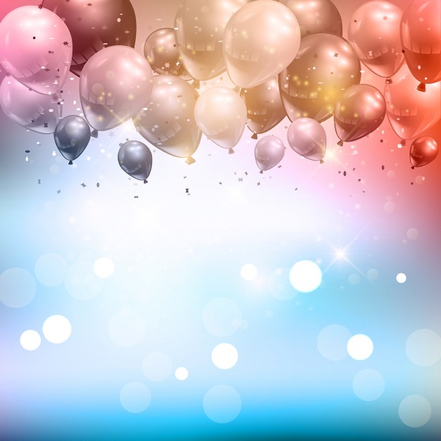 626x626 Celebration Background Of Balloons And Confetti Vector Free Download