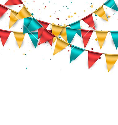 380x400 Festive Bunting Background Vector