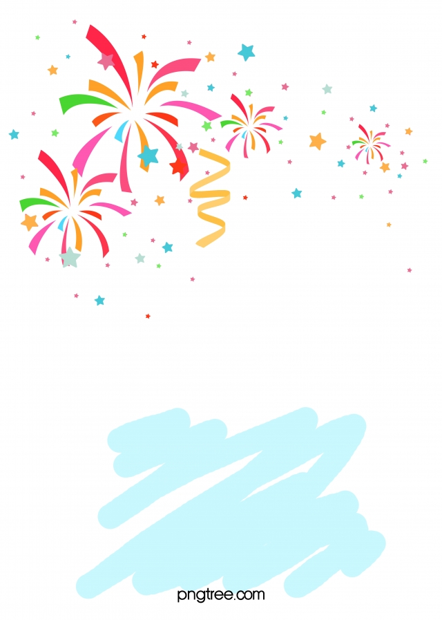 640x897 Ribbon Vector Fireworks Celebration Background Material, Cartoon