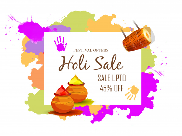 600x449 Sale Banner Or Sale Poster For Festival Of Holi Celebration