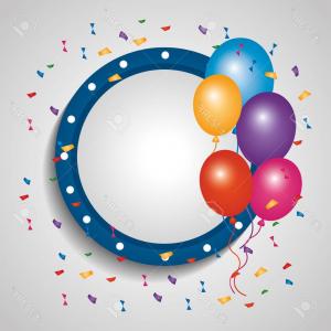 300x300 Photostock Vector Empty Banner Decoration Balloons Border