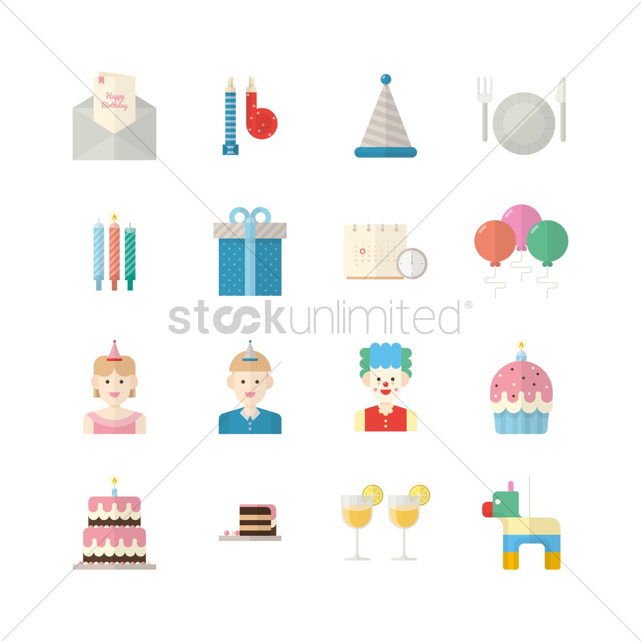 1300x1300 Birthday Celebration Vector Image
