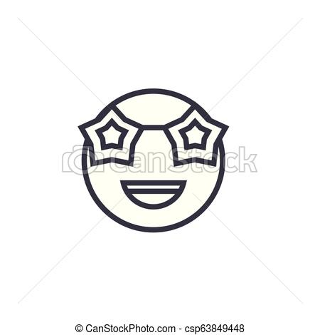 450x470 Celebrity Emoji Concept Line Editable Vector, Concept Icon