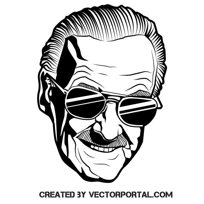 660x660 Comic Book Author Stan Lee Vector Portrait Celebrity Vector