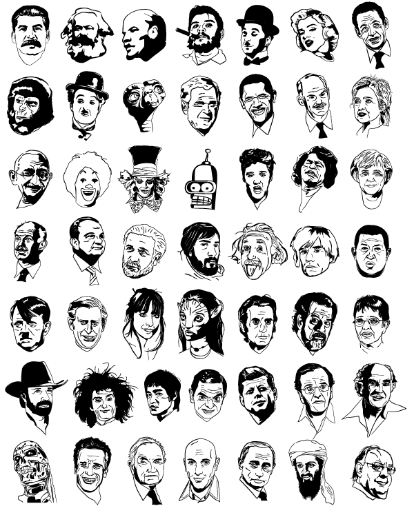 600x734 Free Sketchy Faces Free Celebrity Vectors Files, Vectors