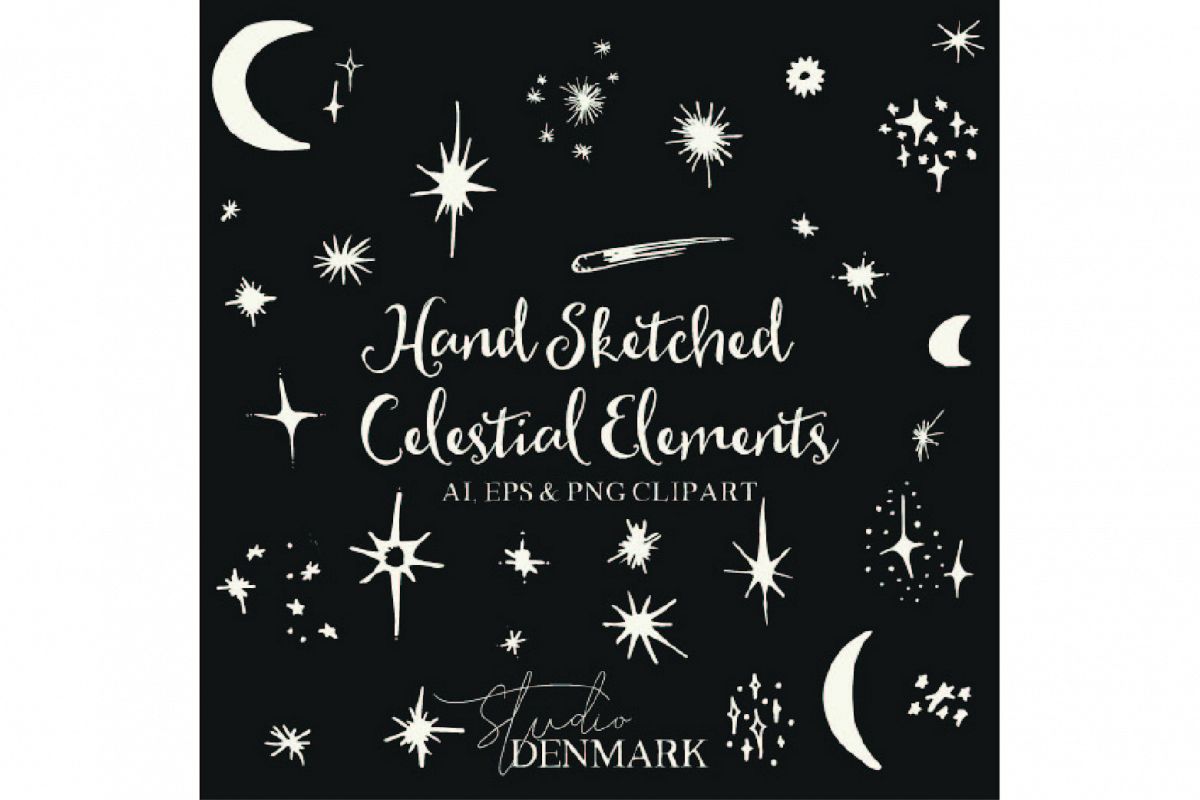 Hand Sketched Celestial Clipart 1200x800 Hand Sketched Celestial Clipart
