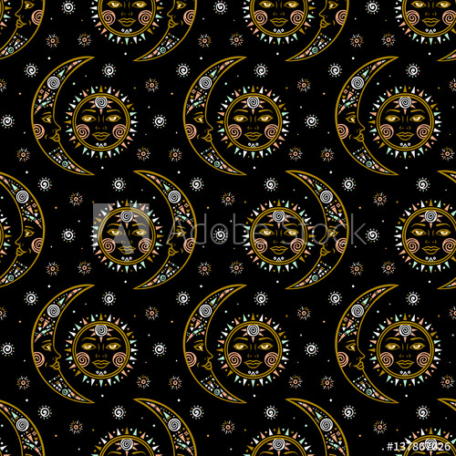 Vector Bohemian Celestial Pattern 500x500 Vector Bohemian Celestial Pattern