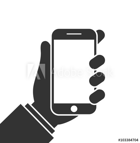 489x500 Hand Holding Mobile Phone Icon Vector Illustration