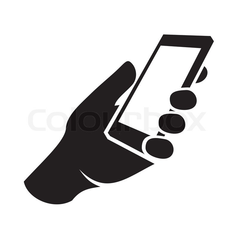800x800 Mobile Phone In Hand Icon Vector Stock Vector Colourbox