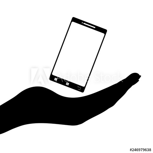 Illustration Of Mobil Phone Icon Vector Silhouette On White 500x500 Illustration Of Mobil Phone Icon Vector Silhouette On White