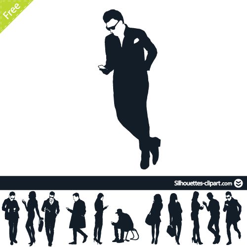 People Witch Mobile Phone Vector Silhouettes Silhouettes Clipart 500x500 People Witch Mobile Phone Vector Silhouettes Silhouettes Clipart