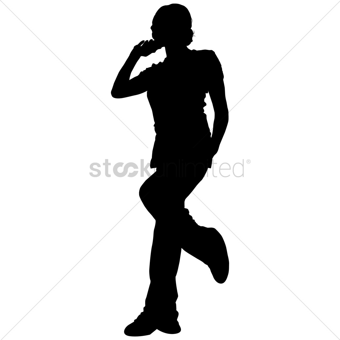 Silhouette Of A Man Talking On Cellphone Vector Image 1300x1300 Silhouette Of A Man Talking On Cellphone Vector Image