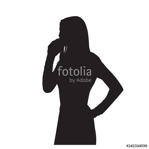 Business Woman Calling On Cell Phone, Isolated Vector Silhouette 500x500 Business Woman Calling On Cell Phone, Isolated Vector Silhouette