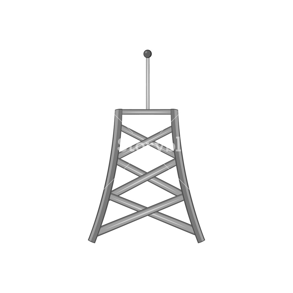 1000x1000 Cell Phone Tower Icon In Black Monochrome Style Isolated On White