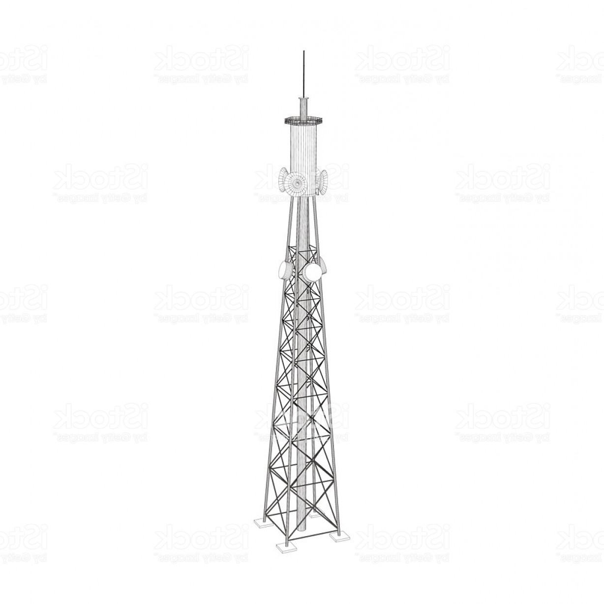 1228x1228 D Radio Tower Vector Outline Illustration Gm Hoodamathrun