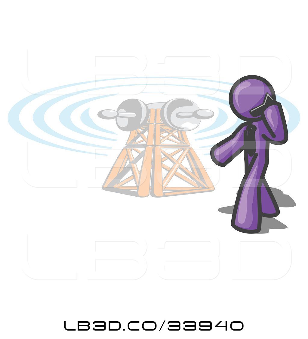 1024x1124 Vector Illustration Of Purple Business Man Talking On A Cell Phone